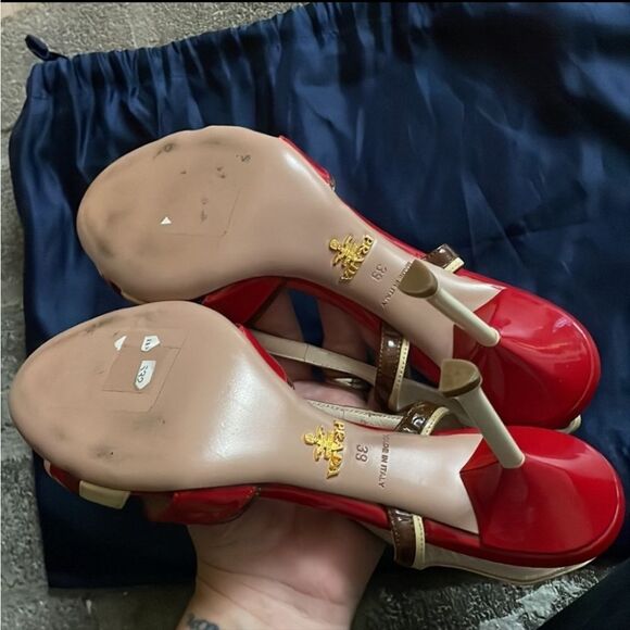 Prada patent leather colorblock slingback - Picture 5 of 6